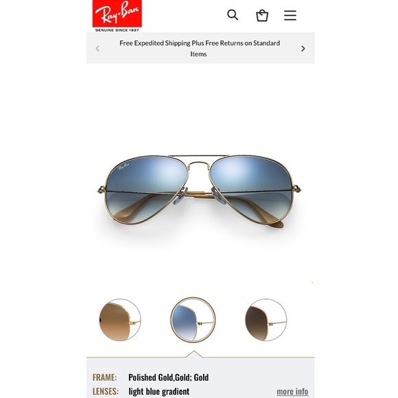 Ray Ban Aviator Blue Gradient Sunglasses - Picture 9 of 9